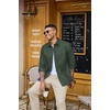 image:imageCOOFANDY Mens Heavyweight Denim Shirt Long Sleeve Button Down Jean JacketArmy Green