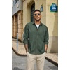 image:imageCOOFANDY Mens Heavyweight Denim Shirt Long Sleeve Button Down Jean JacketArmy Green
