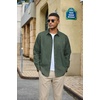 image:imageCOOFANDY Mens Heavyweight Denim Shirt Long Sleeve Button Down Jean JacketArmy Green