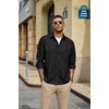 image:imageCOOFANDY Mens Heavyweight Denim Shirt Long Sleeve Button Down Jean JacketBlack