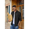 image:imageCOOFANDY Mens Heavyweight Denim Shirt Long Sleeve Button Down Jean JacketBlack