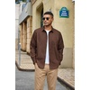 image:imageCOOFANDY Mens Heavyweight Denim Shirt Long Sleeve Button Down Jean JacketBrown