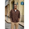 image:imageCOOFANDY Mens Heavyweight Denim Shirt Long Sleeve Button Down Jean JacketBrown