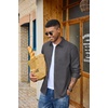 image:imageCOOFANDY Mens Heavyweight Denim Shirt Long Sleeve Button Down Jean JacketDark Grey