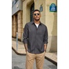 image:imageCOOFANDY Mens Heavyweight Denim Shirt Long Sleeve Button Down Jean JacketDark Grey