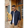 image:imageCOOFANDY Mens Heavyweight Denim Shirt Long Sleeve Button Down Jean JacketDark Indigo