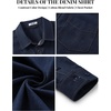 image:imageCOOFANDY Mens Heavyweight Denim Shirt Long Sleeve Button Down Jean JacketDark Indigo