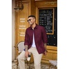 image:imageCOOFANDY Mens Heavyweight Denim Shirt Long Sleeve Button Down Jean JacketDark Red