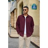 image:imageCOOFANDY Mens Heavyweight Denim Shirt Long Sleeve Button Down Jean JacketDark Red