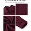 image:imageCOOFANDY Mens Heavyweight Denim Shirt Long Sleeve Button Down Jean JacketDark Red