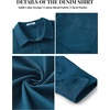 image:imageCOOFANDY Mens Heavyweight Denim Shirt Long Sleeve Button Down Jean JacketDemin Blue