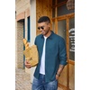 image:imageCOOFANDY Mens Heavyweight Denim Shirt Long Sleeve Button Down Jean JacketDemin Blue