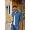 image:imageCOOFANDY Mens Heavyweight Denim Shirt Long Sleeve Button Down Jean JacketSlate Blue