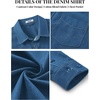 image:imageCOOFANDY Mens Heavyweight Denim Shirt Long Sleeve Button Down Jean JacketSlate Blue