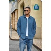 image:imageCOOFANDY Mens Heavyweight Denim Shirt Long Sleeve Button Down Jean JacketSlate Blue