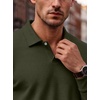 image:imageCOOFANDY Mens Knit Polo Shirts Casual Long Sleeve Polo Sweater Golf ShirtsArmy Green