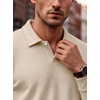 image:imageCOOFANDY Mens Knit Polo Shirts Casual Long Sleeve Polo Sweater Golf ShirtsBeige