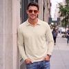 image:imageCOOFANDY Mens Knit Polo Shirts Casual Long Sleeve Polo Sweater Golf ShirtsBeige