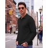 image:imageCOOFANDY Mens Knit Polo Shirts Casual Long Sleeve Polo Sweater Golf ShirtsBlack