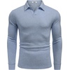 image:imageCOOFANDY Mens Knit Polo Shirts Casual Long Sleeve Polo Sweater Golf ShirtsBlue