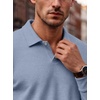 image:imageCOOFANDY Mens Knit Polo Shirts Casual Long Sleeve Polo Sweater Golf ShirtsBlue