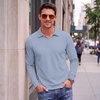 image:imageCOOFANDY Mens Knit Polo Shirts Casual Long Sleeve Polo Sweater Golf ShirtsBlue