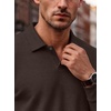 image:imageCOOFANDY Mens Knit Polo Shirts Casual Long Sleeve Polo Sweater Golf ShirtsBrown