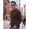 image:imageCOOFANDY Mens Knit Polo Shirts Casual Long Sleeve Polo Sweater Golf ShirtsBrown