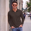 image:imageCOOFANDY Mens Knit Polo Shirts Casual Long Sleeve Polo Sweater Golf ShirtsBrown