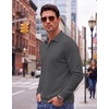 image:imageCOOFANDY Mens Knit Polo Shirts Casual Long Sleeve Polo Sweater Golf ShirtsDark Grey