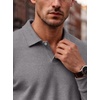 image:imageCOOFANDY Mens Knit Polo Shirts Casual Long Sleeve Polo Sweater Golf ShirtsGrey