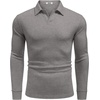 image:imageCOOFANDY Mens Knit Polo Shirts Casual Long Sleeve Polo Sweater Golf ShirtsGrey