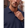 image:imageCOOFANDY Mens Knit Polo Shirts Casual Long Sleeve Polo Sweater Golf ShirtsNavy Blue