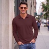image:imageCOOFANDY Mens Knit Polo Shirts Casual Long Sleeve Polo Sweater Golf ShirtsWine Red