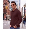 image:imageCOOFANDY Mens Knit Polo Shirts Casual Long Sleeve Polo Sweater Golf ShirtsWine Red
