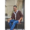 image:imageCOOFANDY Mens Long Sleeve T Shirt Heavyweight Crew Neck TShirt Premium Cotton TeeBrown
