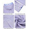 image:imageCOOFANDY Mens Plaid Dress Shirts Big and Tall 1X6X Long Sleeve Cotton Button Down Shirt Bussiness Casual ShirtsLight Blue Lavender White Plaid