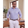 image:imageCOOFANDY Mens Plaid Dress Shirts Big and Tall 1X6X Long Sleeve Cotton Button Down Shirt Bussiness Casual ShirtsLight Blue Lavender White Plaid
