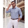 image:imageCOOFANDY Mens Plaid Dress Shirts Big and Tall 1X6X Long Sleeve Cotton Button Down Shirt Bussiness Casual ShirtsLight Grey White Navy Plaid