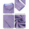image:imageCOOFANDY Mens Plaid Dress Shirts Big and Tall 1X6X Long Sleeve Cotton Button Down Shirt Bussiness Casual ShirtsRed Blue White Plaid