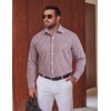 image:imageCOOFANDY Mens Plaid Dress Shirts Big and Tall 1X6X Long Sleeve Cotton Button Down Shirt Bussiness Casual ShirtsWhite Navy Orange Plaid