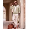 image:imageCOOFANDY Mens Polo Sweater Long Sleeve Classic Twisted Knitted PulloverApricot