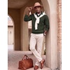image:imageCOOFANDY Mens Polo Sweater Long Sleeve Classic Twisted Knitted PulloverArmy Green