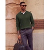 image:imageCOOFANDY Mens Polo Sweater Long Sleeve Classic Twisted Knitted PulloverArmy Green
