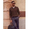 image:imageCOOFANDY Mens Polo Sweater Long Sleeve Classic Twisted Knitted PulloverBrown