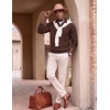 image:imageCOOFANDY Mens Polo Sweater Long Sleeve Classic Twisted Knitted PulloverBrown