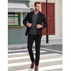 image:imageCOOFANDY Mens Polo Sweater Long Sleeve Classic Twisted Knitted PulloverDark Gray
