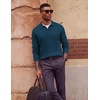 image:imageCOOFANDY Mens Polo Sweater Long Sleeve Classic Twisted Knitted PulloverDeep Blue