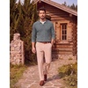 image:imageCOOFANDY Mens Polo Sweater Long Sleeve Classic Twisted Knitted PulloverGray