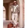 image:imageCOOFANDY Mens Polo Sweater Long Sleeve Classic Twisted Knitted PulloverKhaki